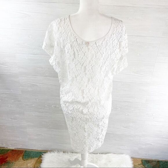 Free People Daydream High-Low Lace Stripe Tunic Top - Picture 6 of 9